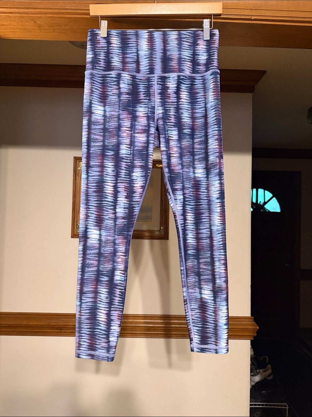Athleta Purple & Blue Patterned High-Rise Leggings